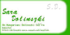 sara dolinszki business card